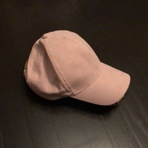Blush Colored Baseball Cap, Suede style, one size